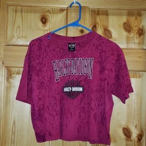 Harley Davidson T shirt women's size M Crop Top